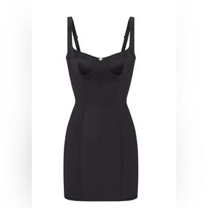 SKIMS Stretch Satin Dress NWT Size Medium Color Onyx
